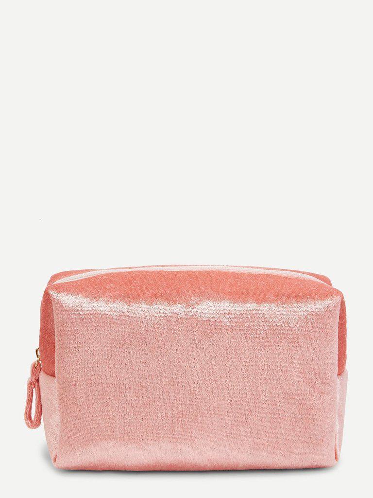 Velvet Zipper Makeup Bag-makeup-Des Mess