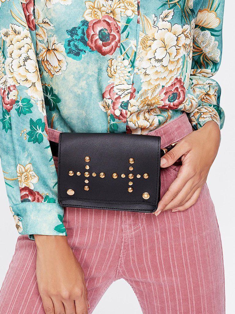 Metal Buckle Belt With Studded Bag-accessories-Des Mess