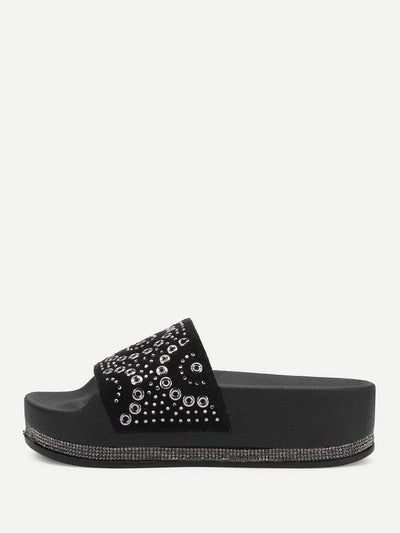 Geometric Pattern Flatform Sandals-shoes-Des Mess
