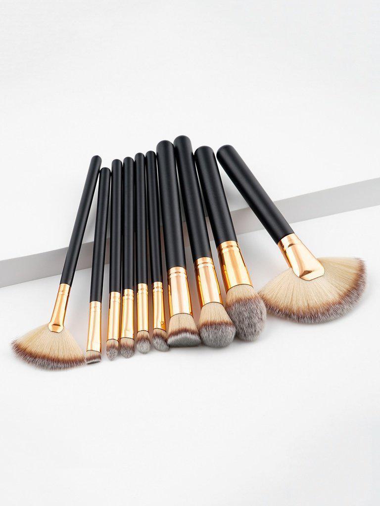 Two Tone Handle Makeup Brush Set 10pcs--Des Mess