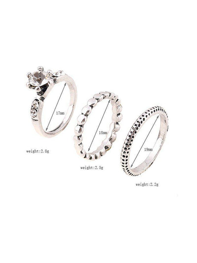 Rhinestone Ring Set 3pcs-jewelry-Des Mess