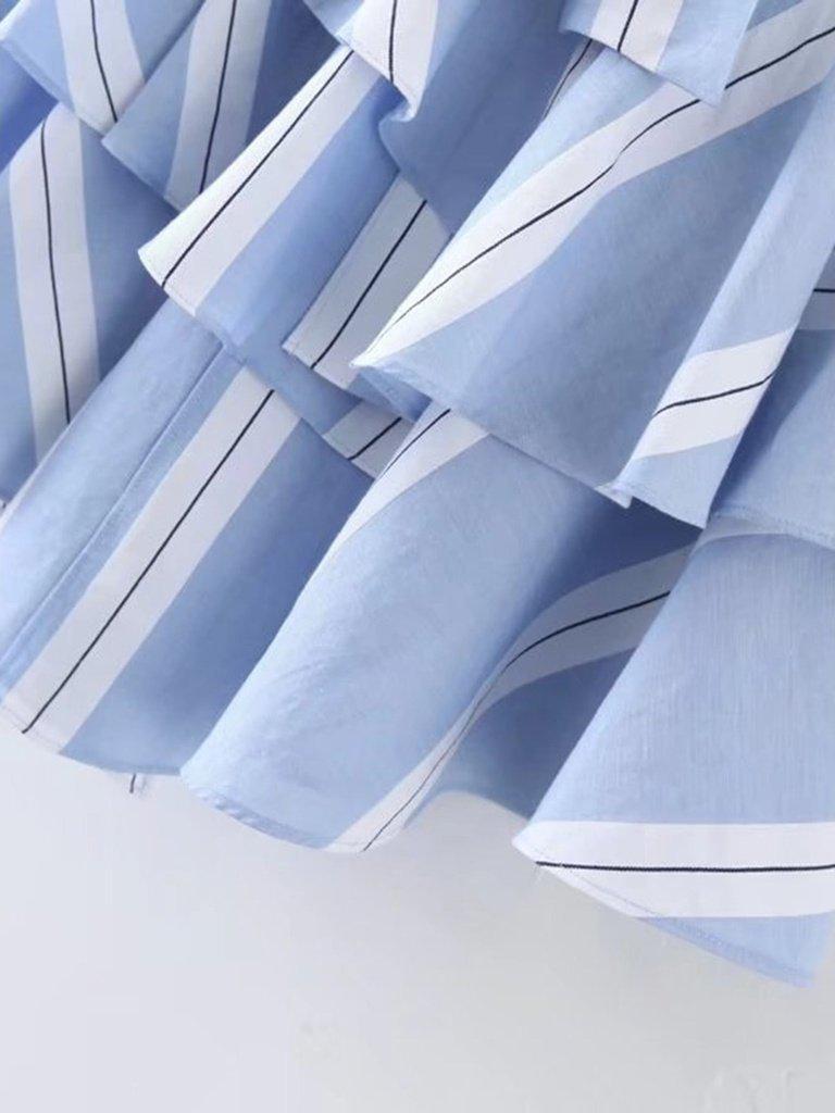 Bow Tie Waist Layered Ruffle Skirt-bottom-Des Mess