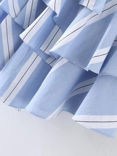Bow Tie Waist Layered Ruffle Skirt-bottom-Des Mess