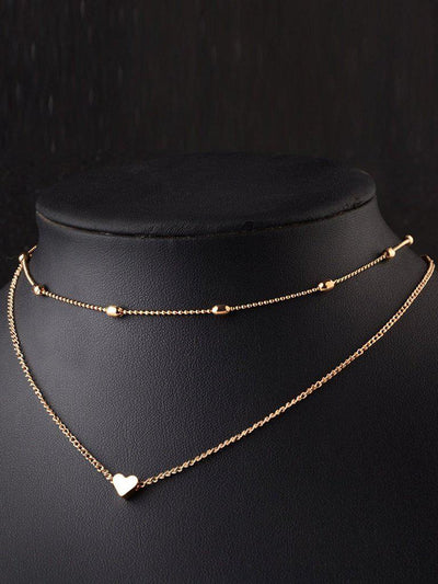 Heart Detail Layered Necklace-jewelry-Des Mess
