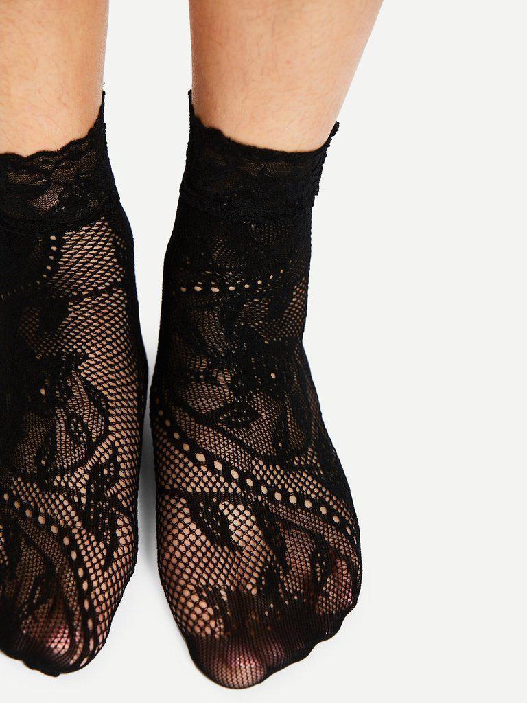 Flower Pattern Ankle Socks 4Pairs-accessories-Des Mess