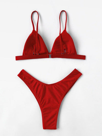High Leg Triangle Bikini Set-swimwear-Des Mess