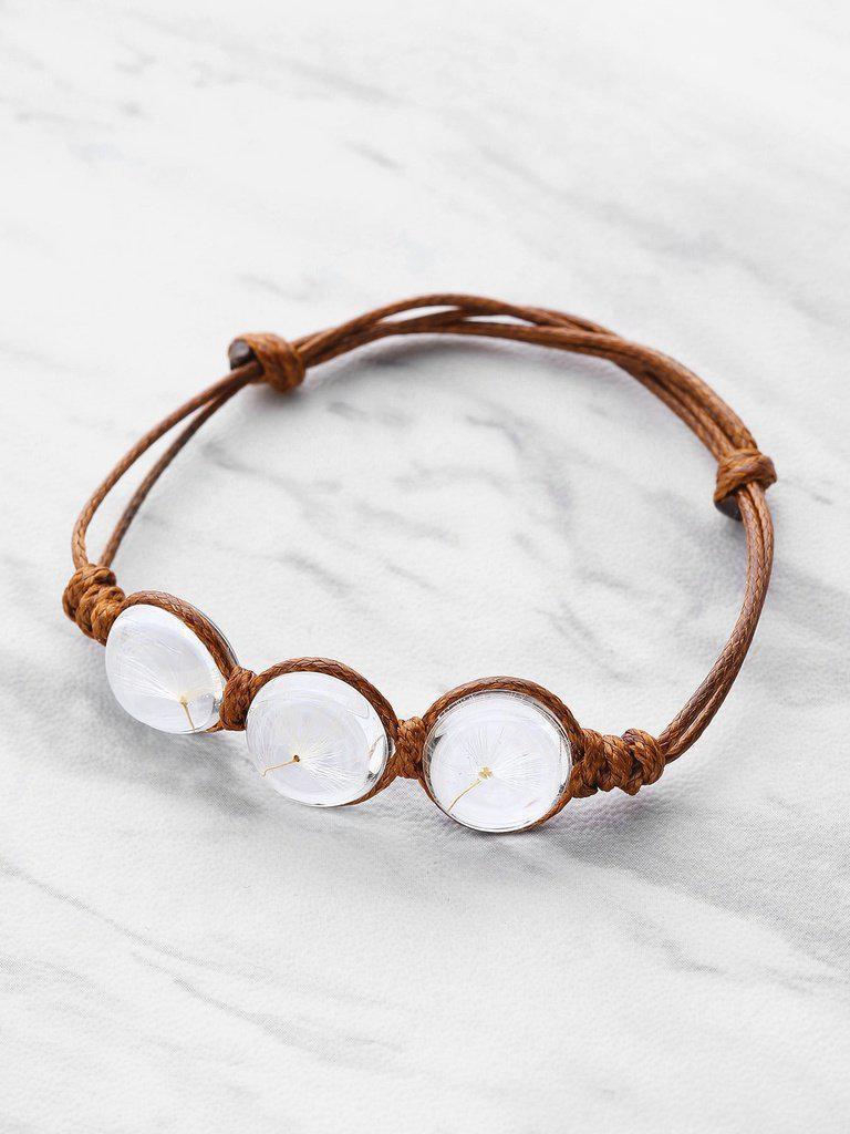 Glass Flower Detail Knot Bracelet--Des Mess