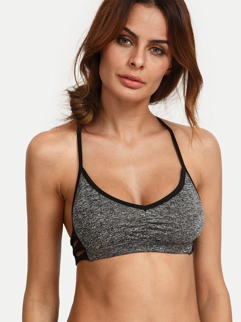 Crisscross Side Sport Bra-sportswear-Des Mess