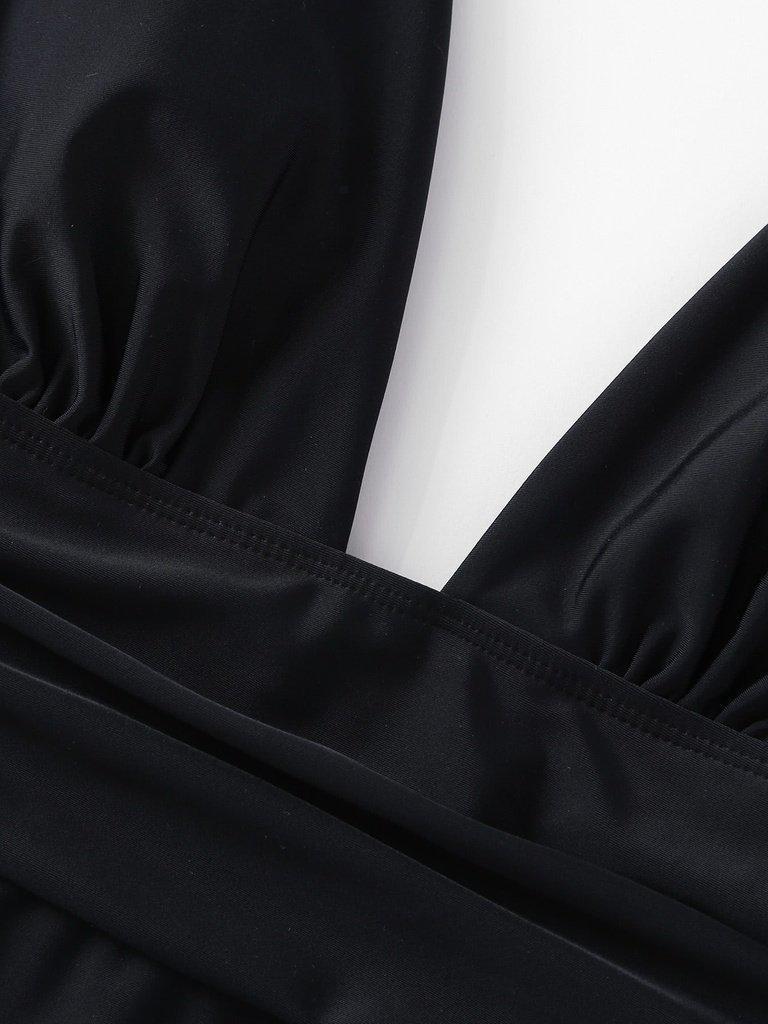 Plunge Neckline Swimsuit-swimwear-Des Mess