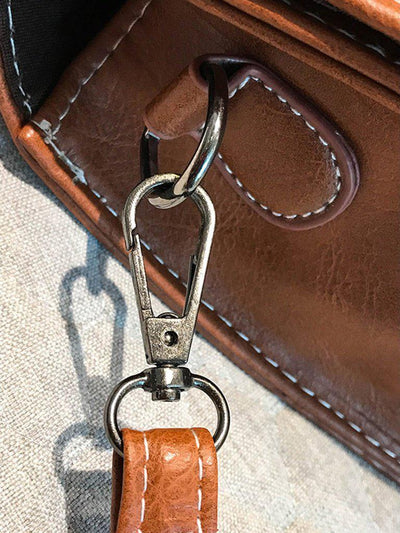 Metal Detail Flap PU Shoulder Bag-accessories-Des Mess