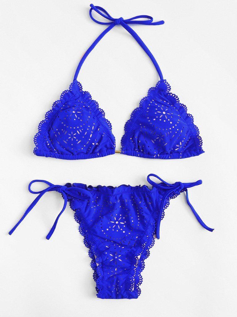 Scalloped Trim Bikini Set--Des Mess