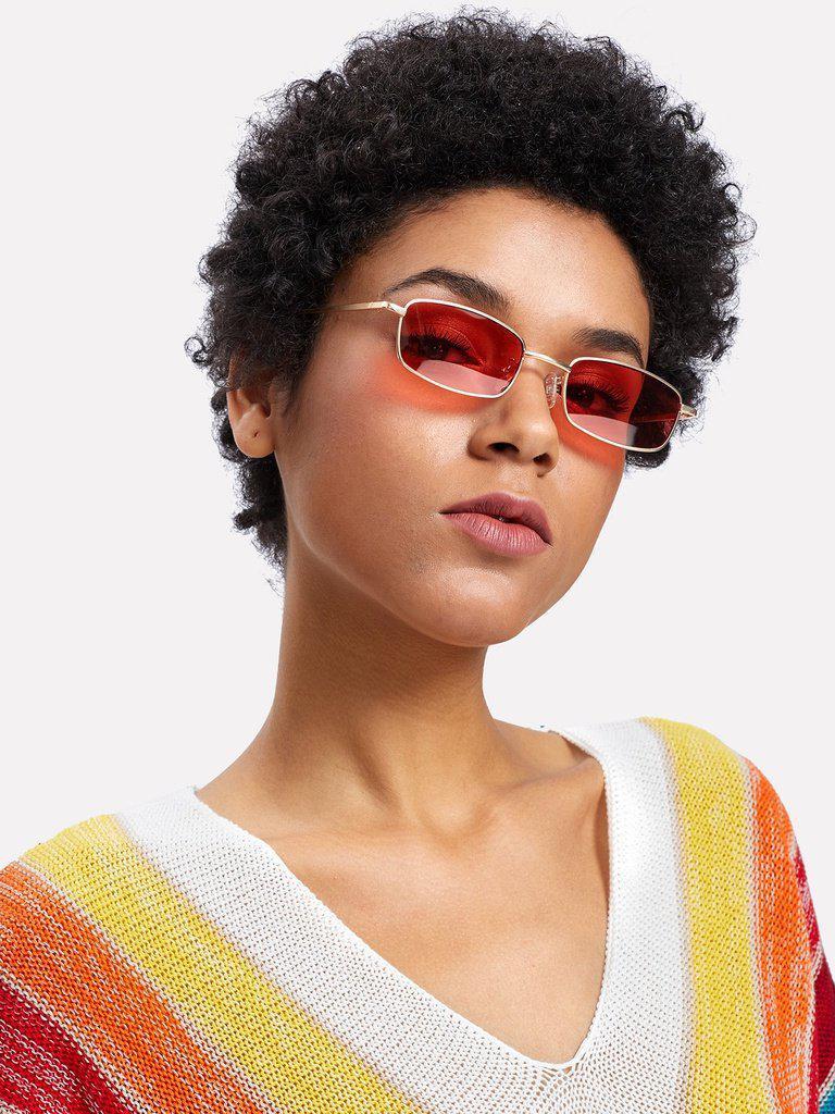 Minimalist Rectangle Lens Sunglasses-accessories-Des Mess