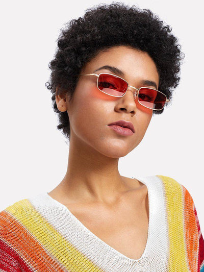 Minimalist Rectangle Lens Sunglasses-accessories-Des Mess
