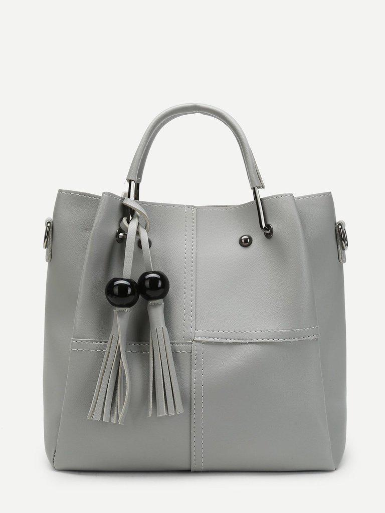 Tassel Charm Tote Bag 3pcs-accessories-Des Mess