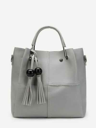 Tassel Charm Tote Bag 3pcs-accessories-Des Mess