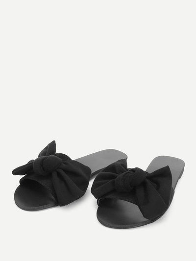 Bow Detail Flat Sandals-shoes-Des Mess