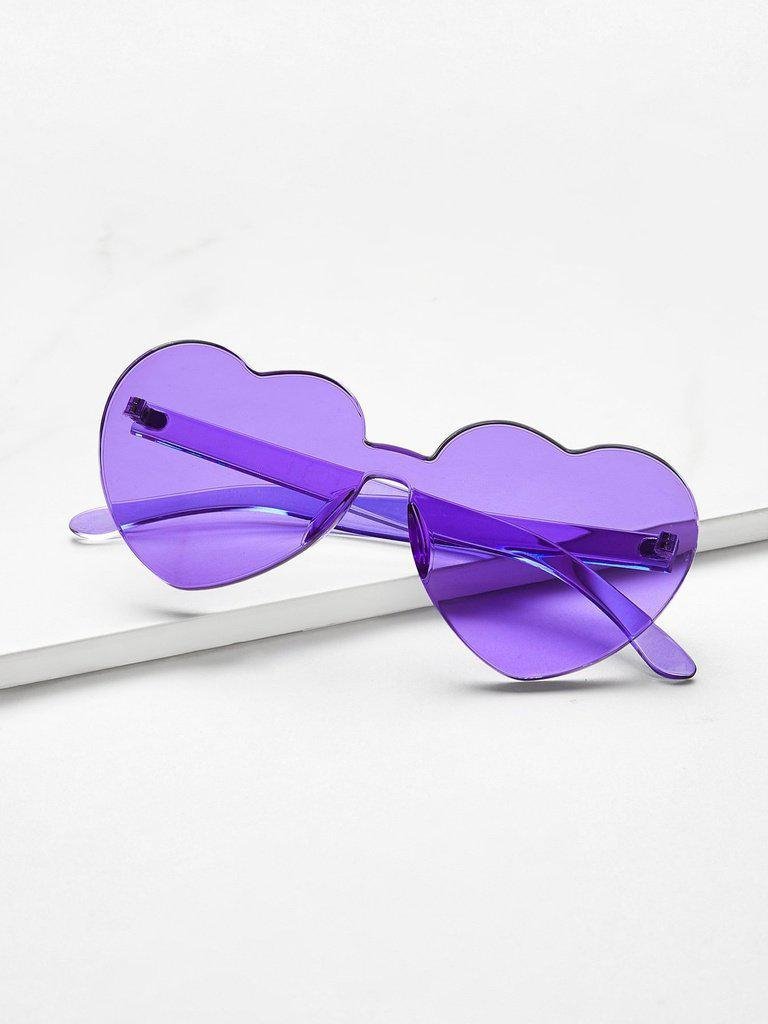 Heart Shaped Lens Rimless Sunglasses-accessories-Des Mess