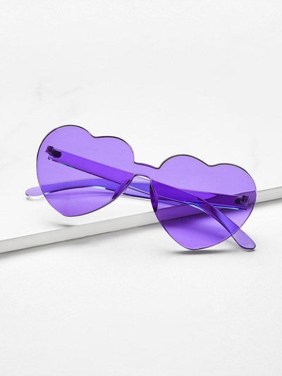 Heart Shaped Lens Rimless Sunglasses-accessories-Des Mess