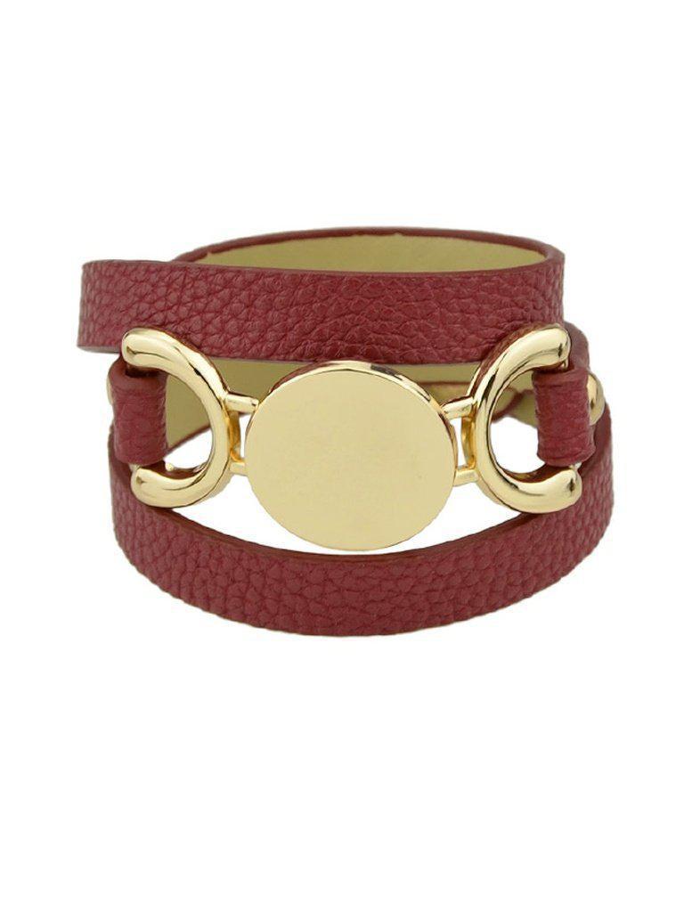 Red Multi-Layer Winding Wide Bracelet--Des Mess