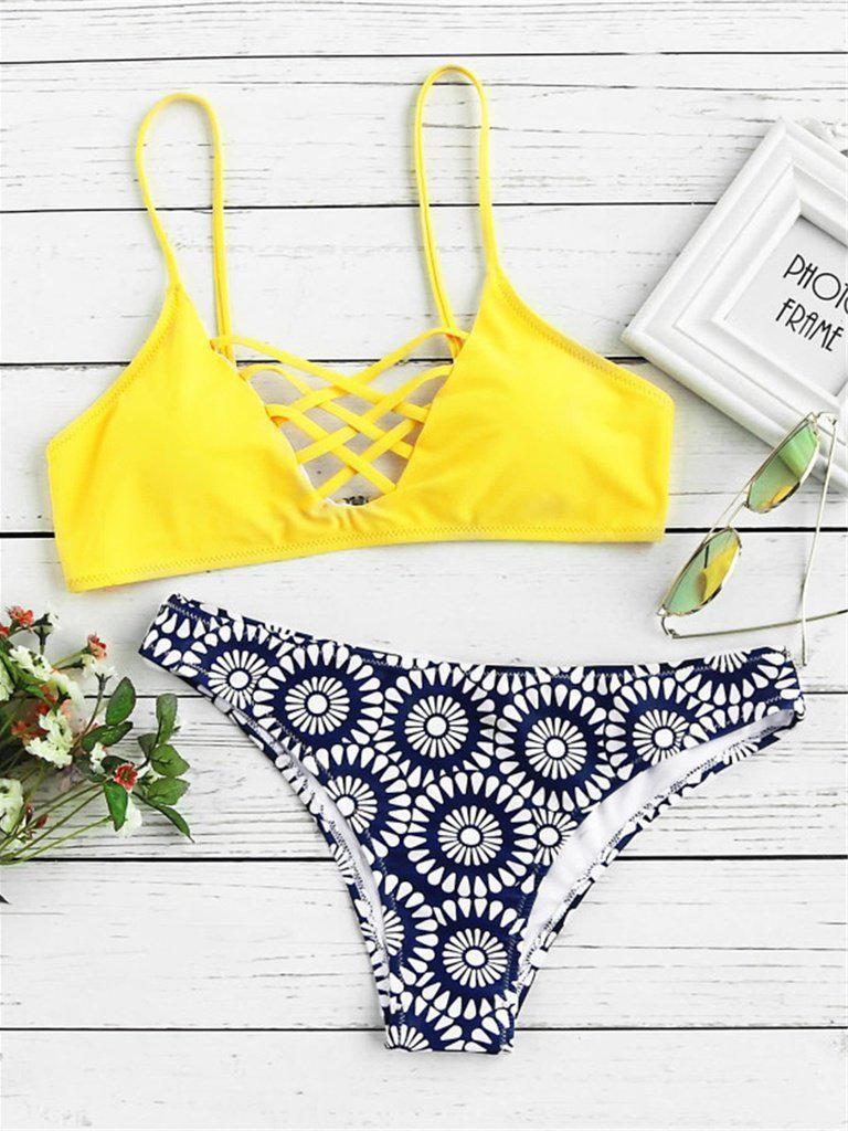 Criss Cross Bikini Set-swimwear-Des Mess