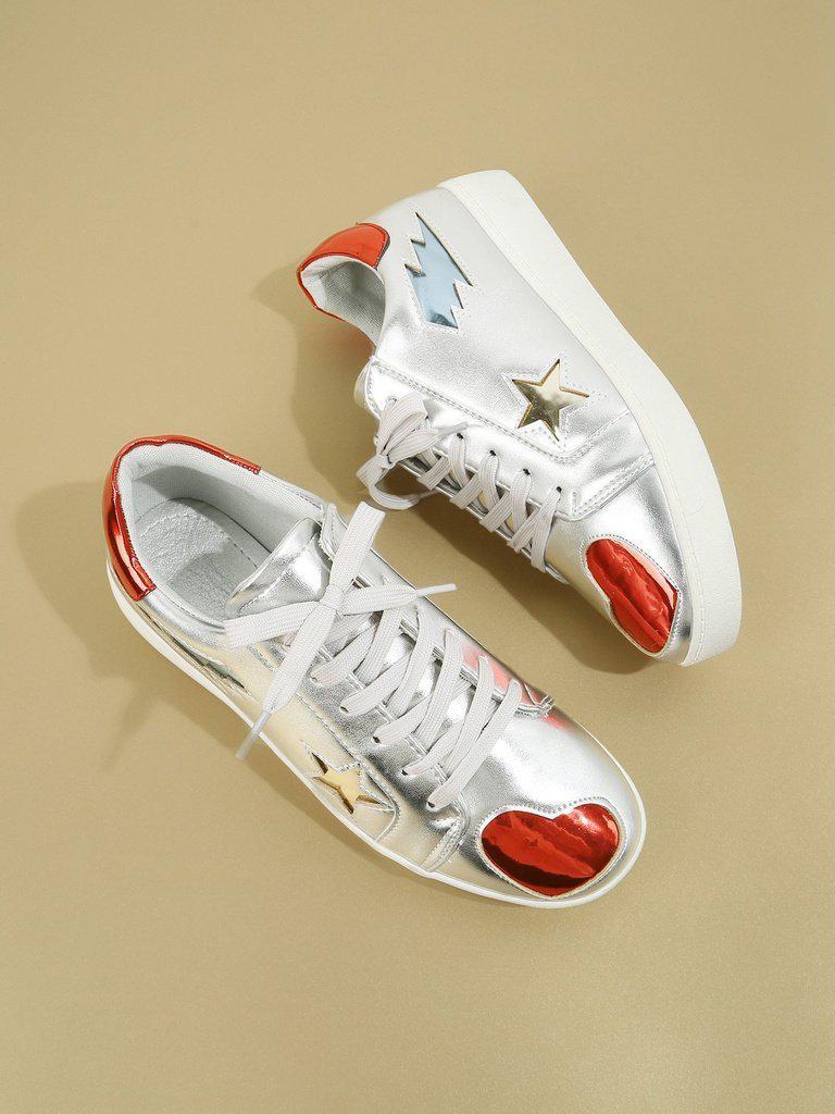 Star & Heart Pattern Sneakers-shoes-Des Mess