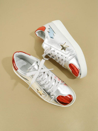 Star & Heart Pattern Sneakers-shoes-Des Mess