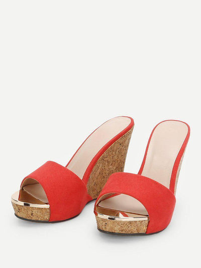 Suede Platform Wedge Mules-shoes-Des Mess