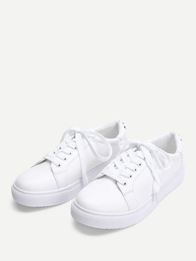 Eye Embroidery Lace Up Slip On Sneakers-shoes-Des Mess