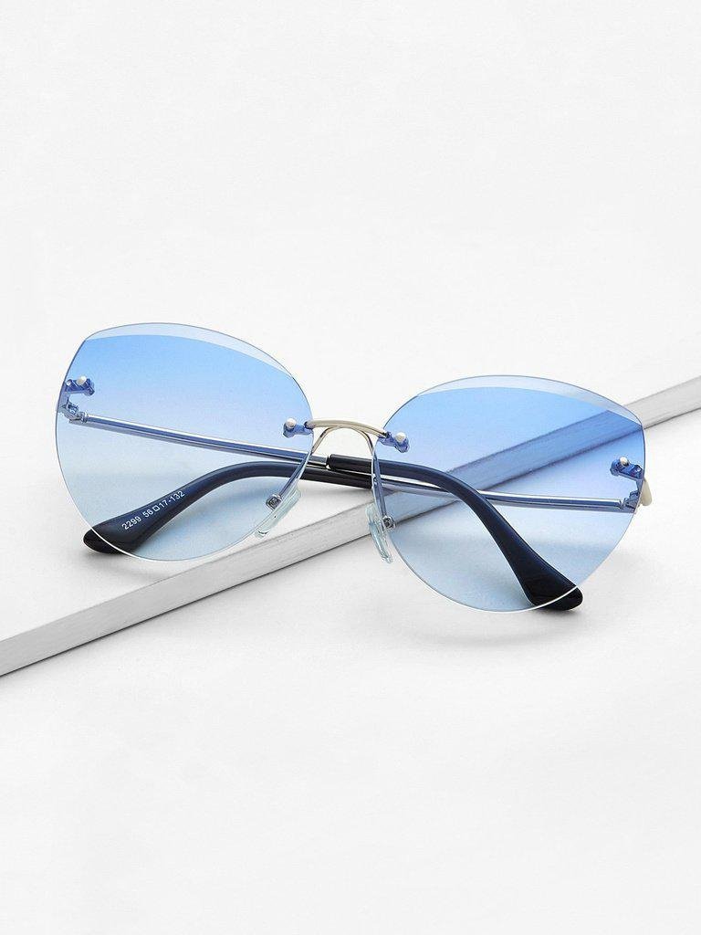 Rimless Cat Eye Sunglasses-accessories-Des Mess