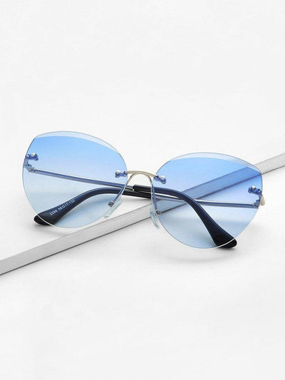 Rimless Cat Eye Sunglasses-accessories-Des Mess
