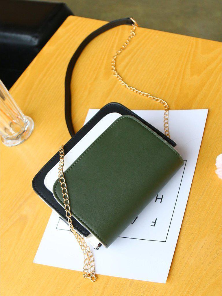 Color Block Flap Chain Bag-accessories-Des Mess