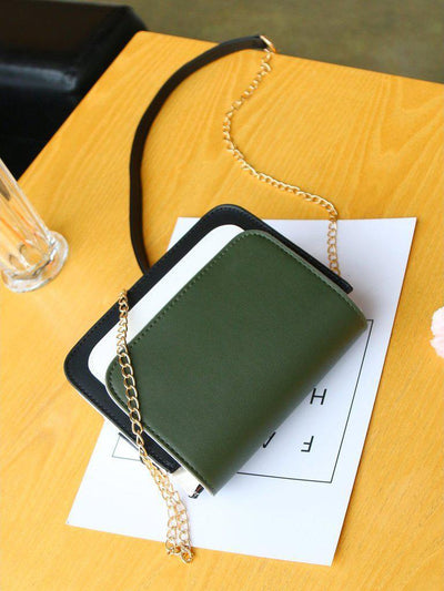 Color Block Flap Chain Bag-accessories-Des Mess