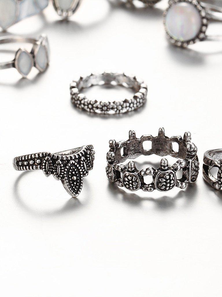Turtle And Crown Design Ring Set-jewelry-Des Mess