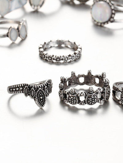 Turtle And Crown Design Ring Set-jewelry-Des Mess