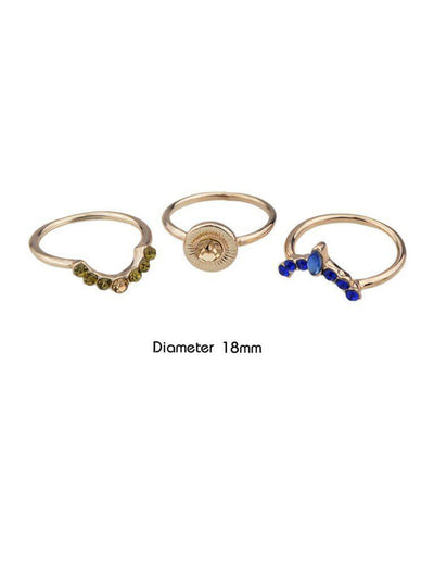 Size 8 Gem Rings 3-Pieces Set-jewelry-Des Mess