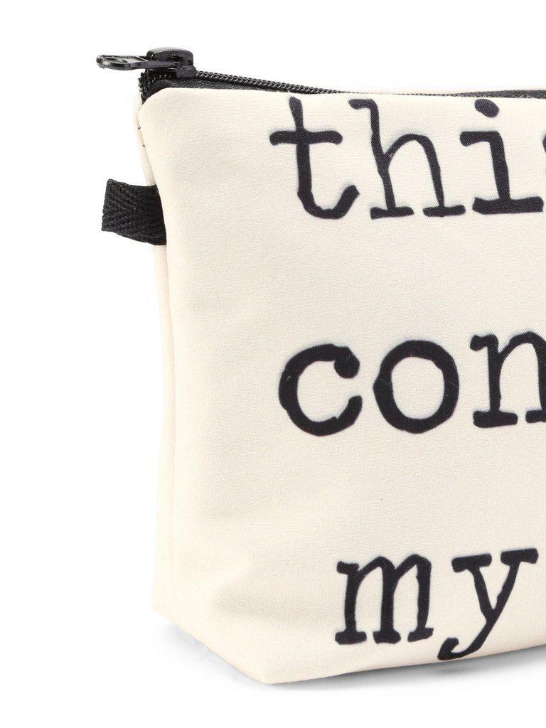 Slogan Print Zipper Cosmetic Bag-makeup-Des Mess