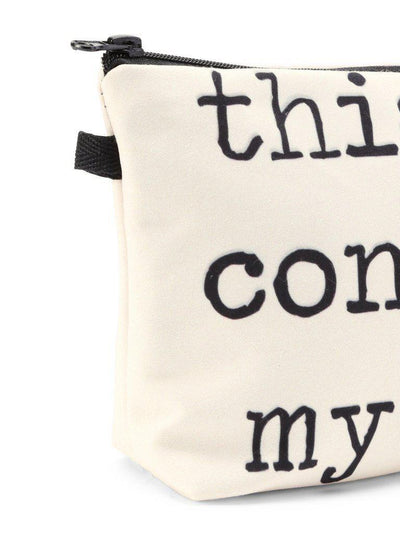 Slogan Print Zipper Cosmetic Bag-makeup-Des Mess