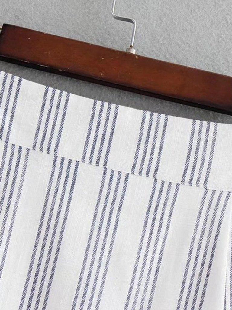 Button Through Slit Side Skirt-bottom-Des Mess