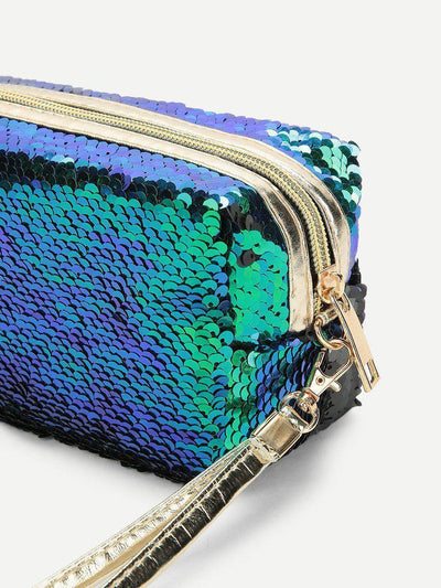 Sequin Makeup Bag With Wristlet-makeup-Des Mess