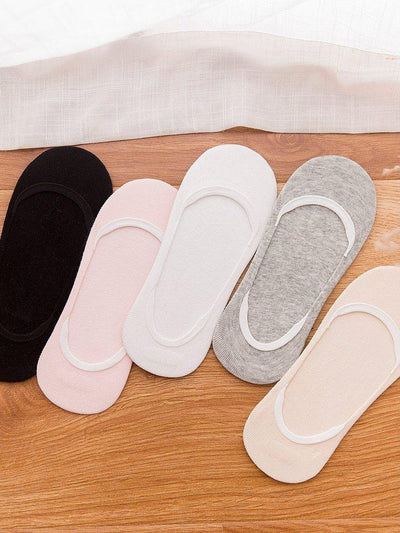 Plain Invisible Socks 5Pairs-accessories-Des Mess