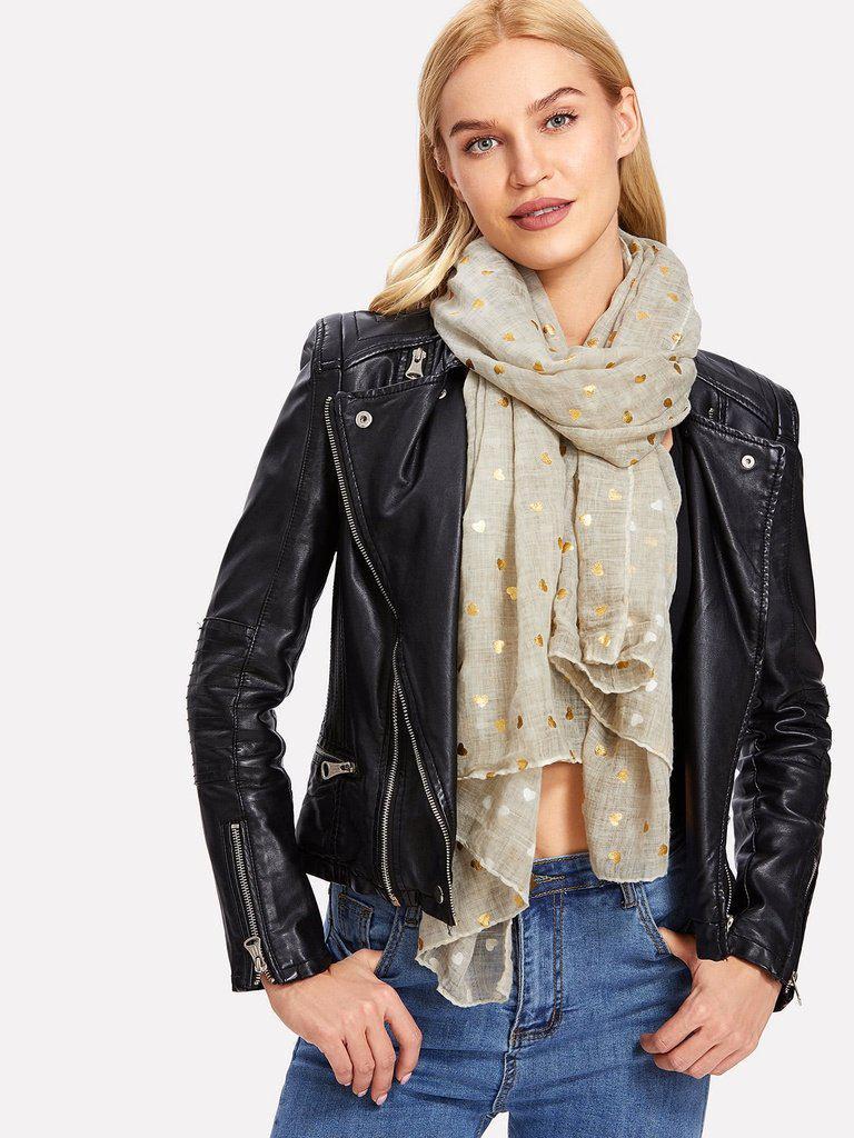 Heart Pattern Scarf-accessories-Des Mess