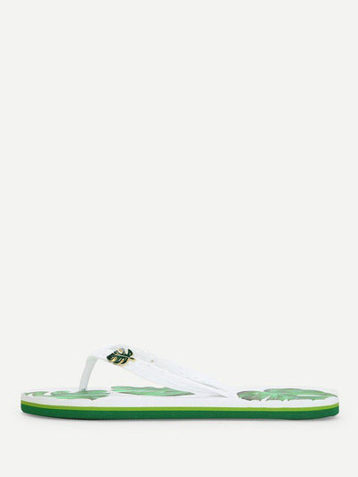 Leaf Decorated Flip Flops-shoes-Des Mess