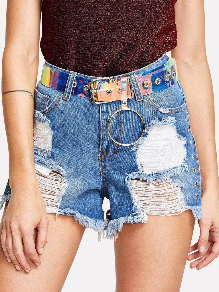 Ring Decorated Iridescent Belt-accessories-Des Mess