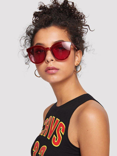 Cat Eye Mirror Lens Sunglasses-accessories-Des Mess
