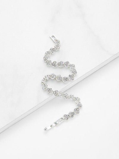 Rhinestone Embellished Chain Bracelet--Des Mess