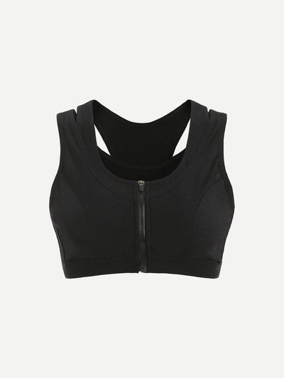 2 In 1 Zipper Sports Bra-sportswear-Des Mess