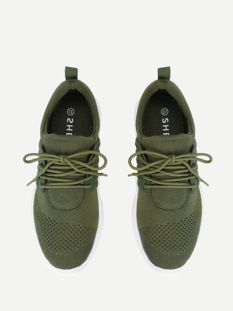 Net Panel Lace Up Trainers-shoes-Des Mess