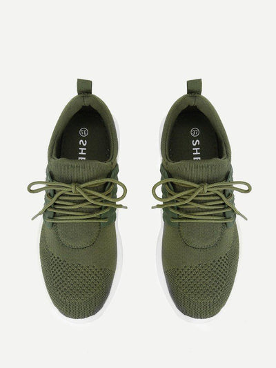Net Panel Lace Up Trainers-shoes-Des Mess
