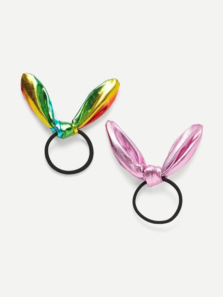 Metallic Knot Hair Tie 2pcs-hair-Des Mess