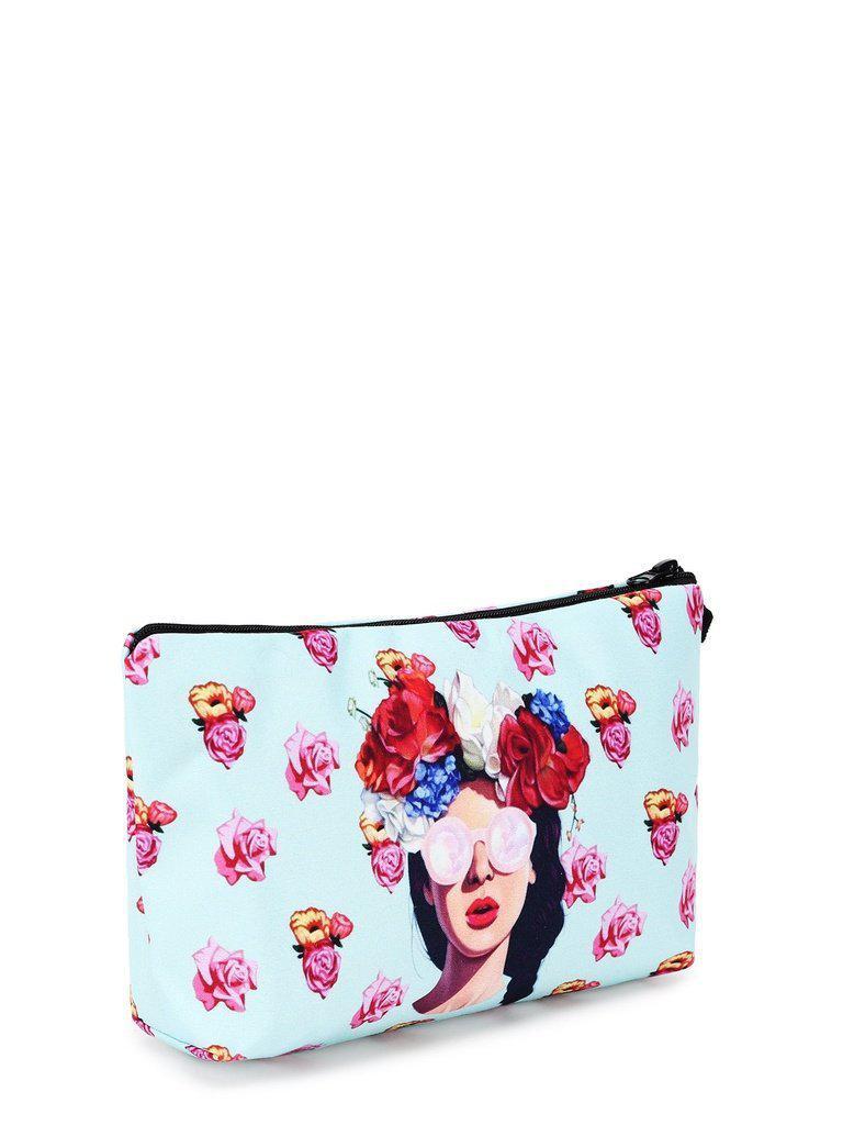 Flower Print Zipper Pouch-makeup-Des Mess